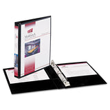 Avery® Mini Size Durable View Binder with Round Rings, 3 Rings, 0.5" Capacity, 8.5 x 5.5, Black (AVE27725)