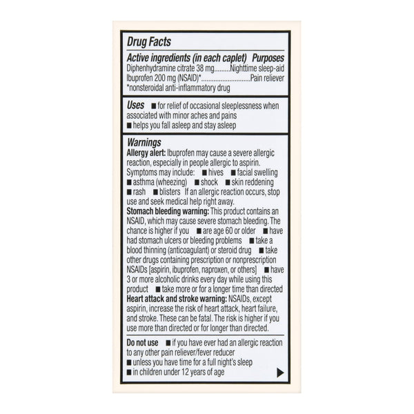 Foster & Thrive™ Nightime Pain / Allergy Relief 200 mg - 38 mg Strength Ibuprofen / Diphenhydramine Capsule 40 per Bottle (1238989_BT) 1/BT