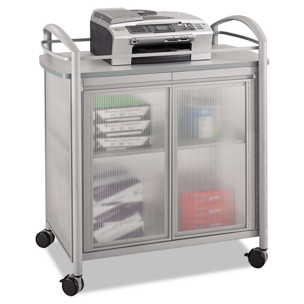 Safco® Impromptu Refreshment Cart/Machine Stand, Engineered Wood, 3Shelf, 34 x 21.25 x 36.5, Gray/Silver, Ships in 1-3 Business Days (SAF8966GR)