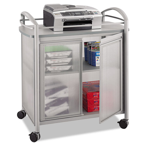 Safco® Impromptu Refreshment Cart/Machine Stand, Engineered Wood, 3Shelf, 34 x 21.25 x 36.5, Gray/Silver, Ships in 1-3 Business Days (SAF8966GR)