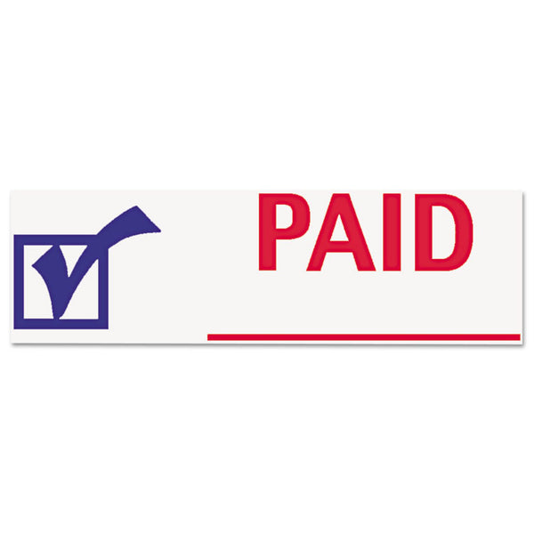 Xstamper® Two-Color Title Stamp, PAID, Blue/Red (XST2024) Each