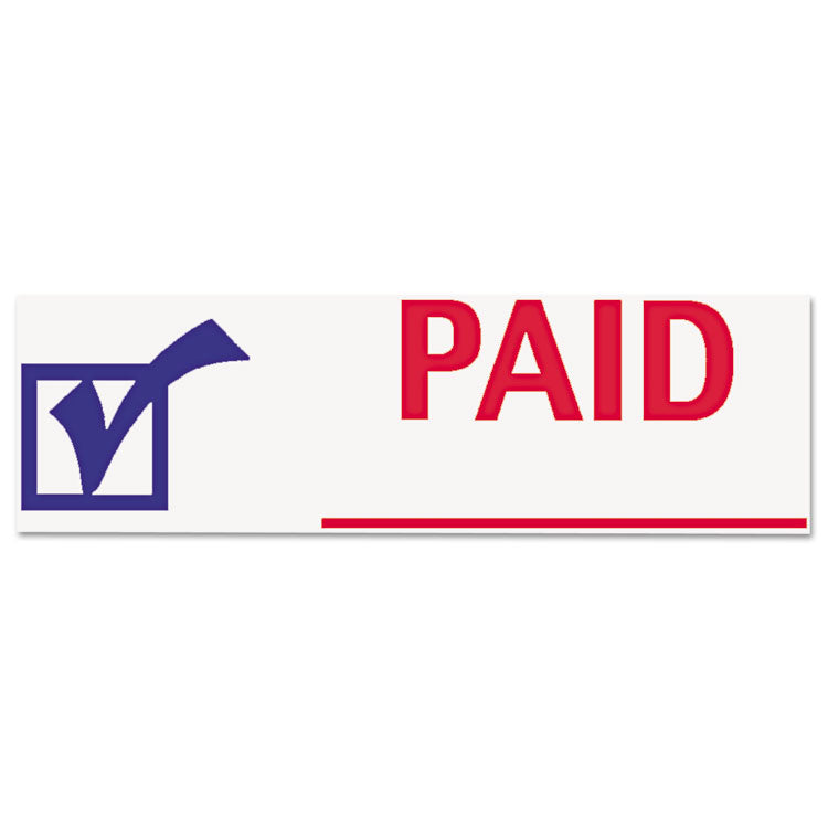 Xstamper® Two-Color Title Stamp, PAID, Blue/Red (XST2024) Each