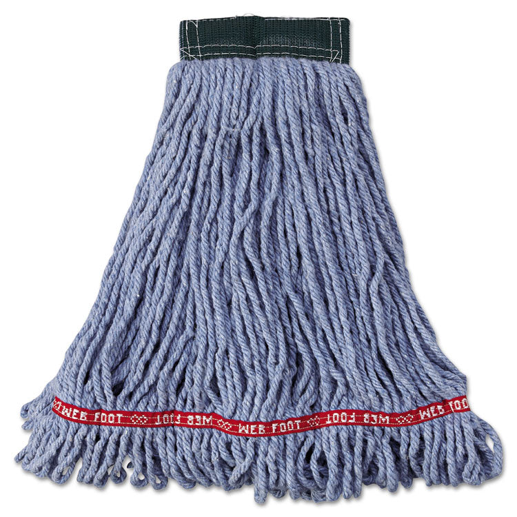 Rubbermaid® Commercial Web Foot Wet Mop Head, Shrinkless, Cotton/Synthetic, Blue, Medium, 6/Carton (RCPA252BLU) Case of 6