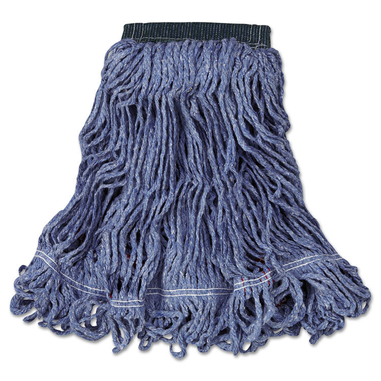 Rubbermaid® Commercial Swinger Loop Wet Mop Head, Medium, Cotton/Synthetic, Blue, 6/Carton (RCPC152BLU)