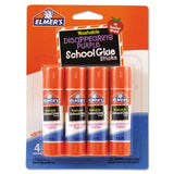 Elmer's® Washable School Glue Sticks, 0.24 oz, Applies Purple, Dries Clear, 4/Pack (EPIE543)