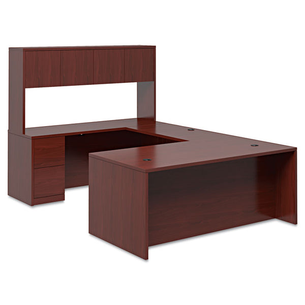 HON® 10500 Series "L" Workstation Right Pedestal Desk with Full-Height Pedestal, 72" x 36" x 29.5", Mahogany (HON105895RNN)