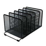 Universal® Deluxe Mesh Stacking Sorter, 5 Sections, Letter to Legal Size Files, 14.63" x 8.13" x 7.5", Black (UNV20001)