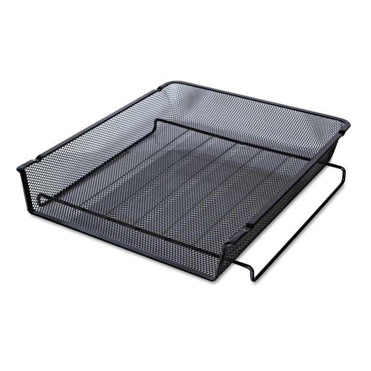 Universal® Deluxe Mesh Stackable Front Load Tray, 1 Section, Letter Size Files, 11.25" x 13" x 2.75", Black (UNV20004) Each