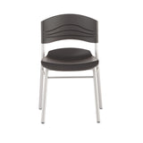 Iceberg CafeWorks Chair, Supports Up to 225 lb, 18" Seat Height, Graphite Seat/Back, Silver Base, 2/Carton (ICE64517) Pack of 2
