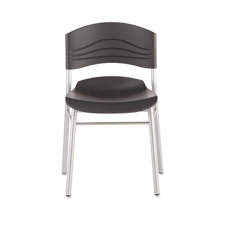 Iceberg CafeWorks Chair, Supports Up to 225 lb, 18" Seat Height, Graphite Seat/Back, Silver Base, 2/Carton (ICE64517) Pack of 2
