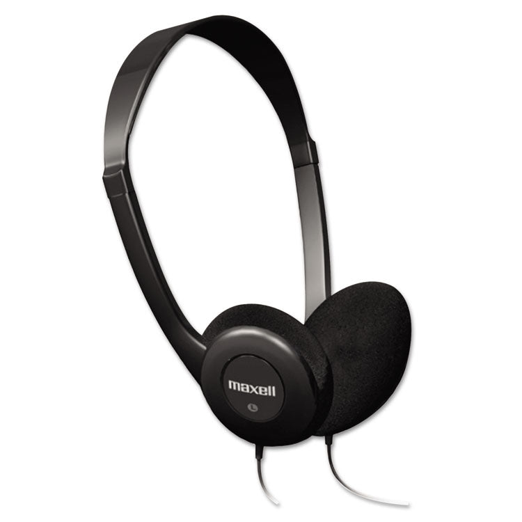 Maxell® HP-100 Headphones, 4 ft Cord, Black (MAX190319) Each