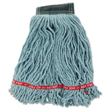 Rubbermaid Web Foot Wet Mop Head, Shrinkless, Cotton/Synthetic, Green, Medium, 6/Carton (A25206GN) Case of 6