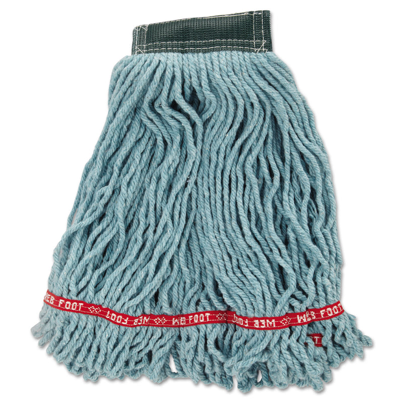 Rubbermaid Web Foot Wet Mop Head, Shrinkless, Cotton/Synthetic, Green, Medium, 6/Carton (A25206GN) Case of 6