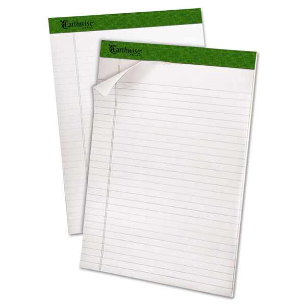 Ampad® Earthwise by Ampad Recycled Writing Pad, Wide/Legal Rule, Politex Sand Headband, 40 White 8.5 x 11.75 Sheets, 4/Pack (TOP40102)