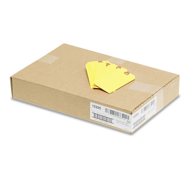 Avery® Unstrung Shipping Tags, 11.5 pt Stock, 4.75 x 2.38, Yellow, 1,000/Box (AVE12325)