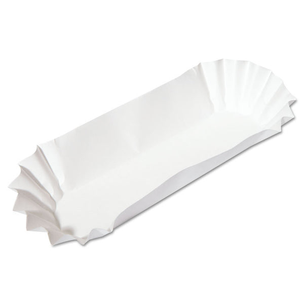 Hoffmaster® Fluted Hot Dog Trays, 6 x 2 x 2, White, Paper, 500/Sleeve, 6 Sleeves/Carton (HFM610740)