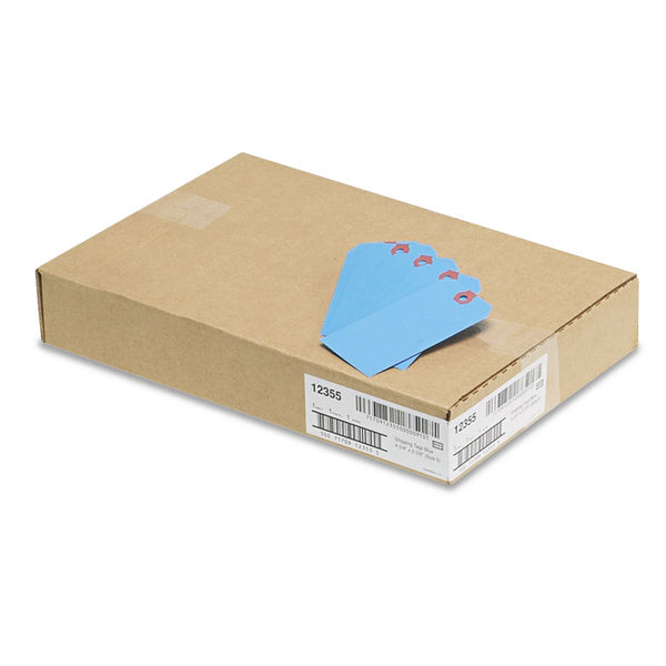 Avery® Unstrung Shipping Tags, 11.5 pt Stock, 4.75 x 2.38, Blue, 1,000/Box (AVE12355)