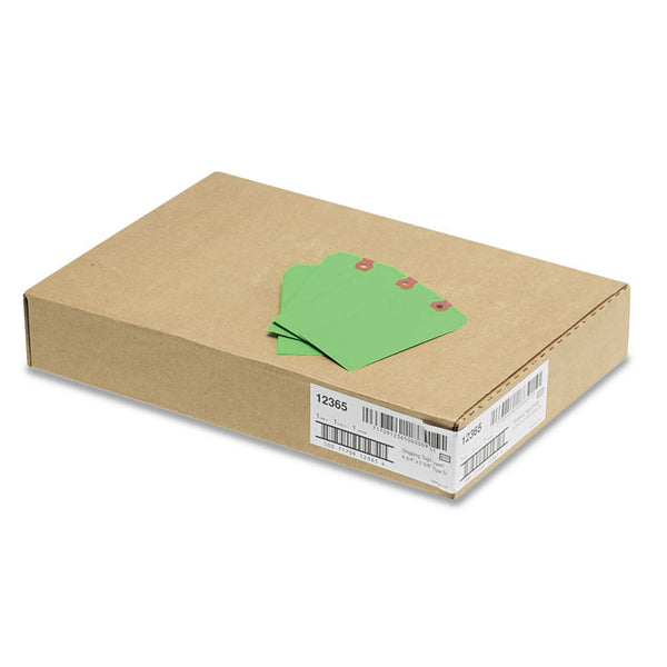 Avery® Unstrung Shipping Tags, 11.5 pt Stock, 4.75 x 2.38, Green, 1,000/Box (AVE12365)