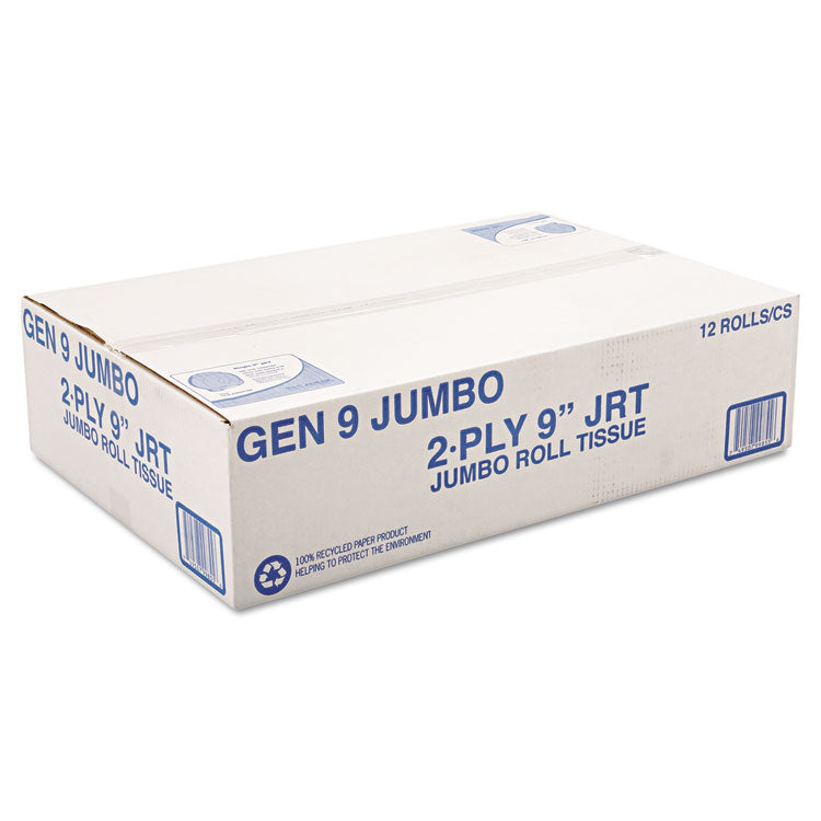 General Supply Jumbo Roll Bath Tissue, Septic Safe, 2-Ply, White, 3.3" x 700 ft, 12/Carton (GEN9JUMBOB)