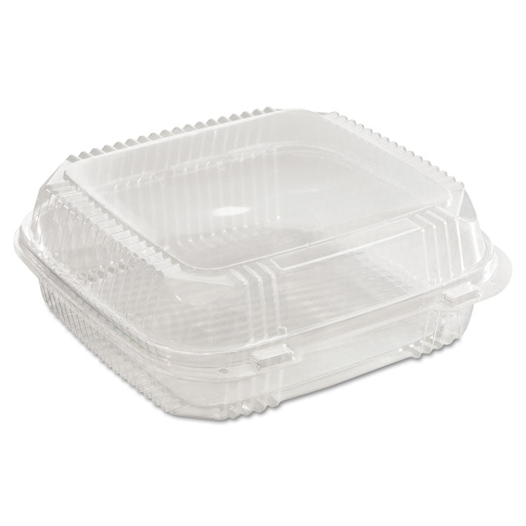 Pactiv Evergreen ClearView SmartLock Hinged Lid Container, 49 oz, 8.2 x 8.34 x 2.91, Clear, Plastic, 200/Carton (PCTYCI81120) 200 containers