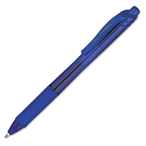 Pentel® EnerGel-X Gel Pen, Retractable, Bold 1 mm, Blue Ink, Translucent Blue/Blue Barrel, Dozen (PENBL110C)