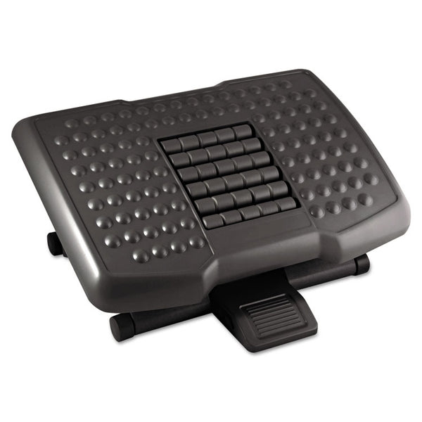 Kantek Premium Adjustable Footrest with Rollers, Plastic, 18w x 13d x 4 to 6.5h, Black (KTKFR750) Each