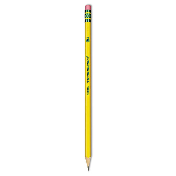 Ticonderoga® Pencils, HB (#2), Black Lead, Yellow Barrel, Dozen (DIX13882)