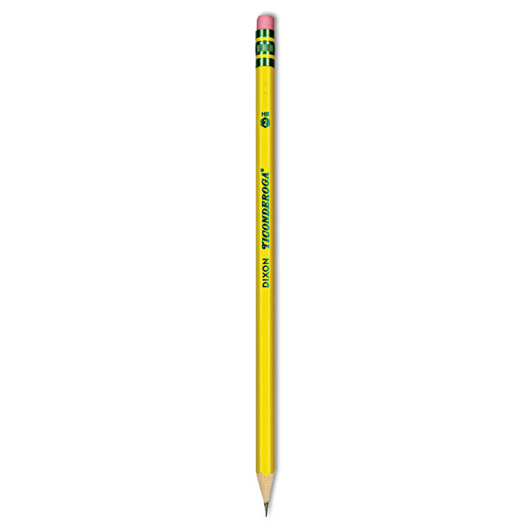 Ticonderoga® Pencils, HB (#2), Black Lead, Yellow Barrel, Dozen (DIX13882) 1 Dozen