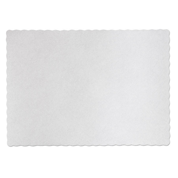 Hoffmaster® Knurl Embossed Scalloped Edge Placemats, 9.5 x 13.5, White, 1,000/Carton (HFMPM32052)