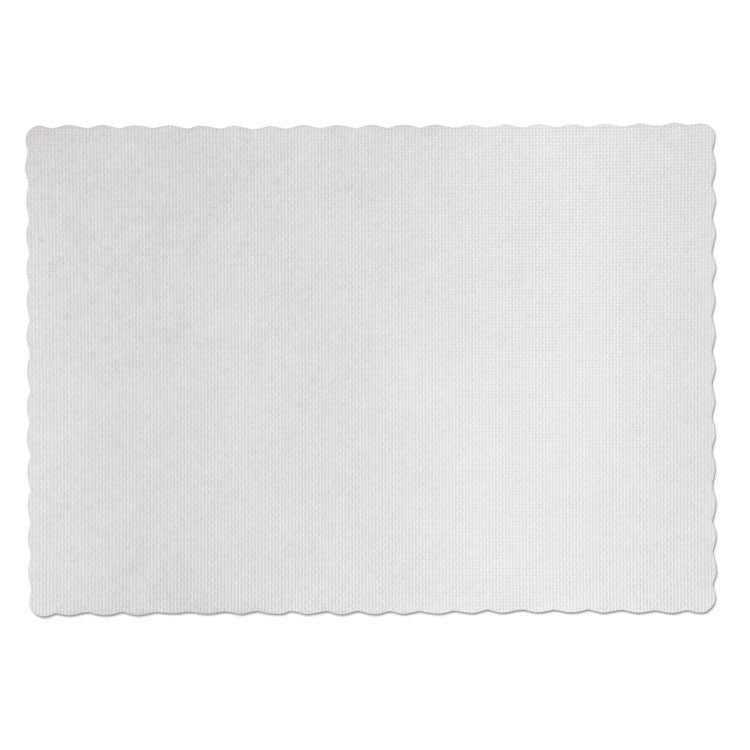 Hoffmaster® Knurl Embossed Scalloped Edge Placemats, 9.5 x 13.5, White, 1,000/Carton (HFMPM32052) Case of 1000