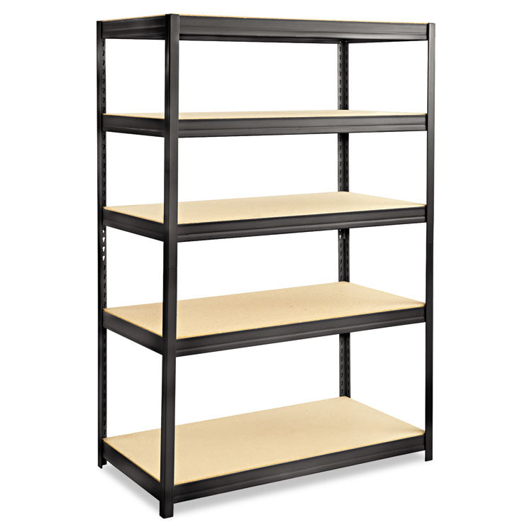 Safco® Boltless Steel/Particleboard Shelving, Five-Shelf, 48w x 24d x 72h, Black (SAF6244BL)