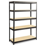 Safco® Boltless Steel/Particleboard Shelving, Five-Shelf, 48w x 18d x 72h, Black (SAF6246BL)