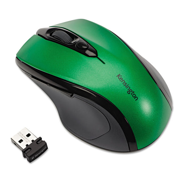 Kensington® Pro Fit Mid-Size Wireless Mouse, 2.4 GHz Frequency/30 ft Wireless Range, Right Hand Use, Emerald Green (KMW72424) Each