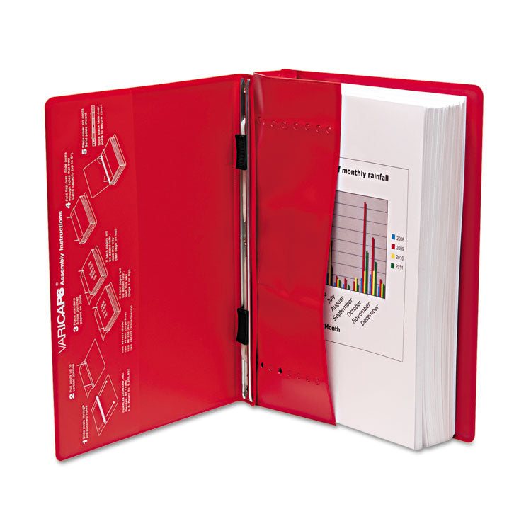 Charles Leonard® VariCap Expandable Binder, 2 Posts, 6" Capacity, 11 x 8.5, Red (LEO61603) Each