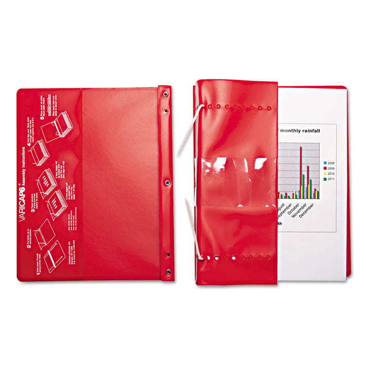 Charles Leonard® VariCap Expandable Binder, 2 Posts, 6" Capacity, 11 x 8.5, Red (LEO61603) Each