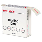 Koh-I-Noor Adhesive Drafting Dots, 0.88" dia, Dries Clear, 500/Box (KOH25900J01) Box of 500
