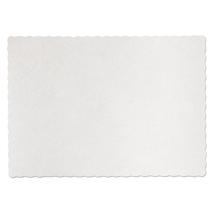 Hoffmaster® Knurl Embossed Scalloped Edge Placemats, 9.5 x 13.5, White, 1,000/Carton (HFMPM32052) Case of 1000
