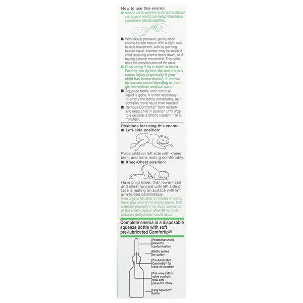 Pedia-Lax® Enema 2.25 oz. 19 Gram - 7 Gram Strength Monobasic Sodium Phosphate / Dibasic Sodium Phosphate (540429_EA) 1/EA