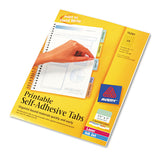 Avery® Printable Plastic Tabs with Repositionable Adhesive, 1/5-Cut, Assorted Colors, 1.25" Wide, 96/Pack (AVE16281) Pack of 96