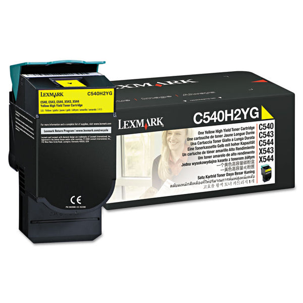 Lexmark™ C540H2YG High-Yield Toner, 2,000 Page-Yield, Yellow (LEXC540H2YG)