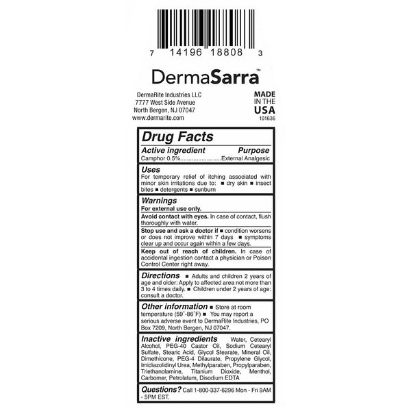 DermaSarra™ Itch Relief 0.5% - 0.5% Strength Lotion 7.5 oz. Bottle (540971_CS) 24/CS