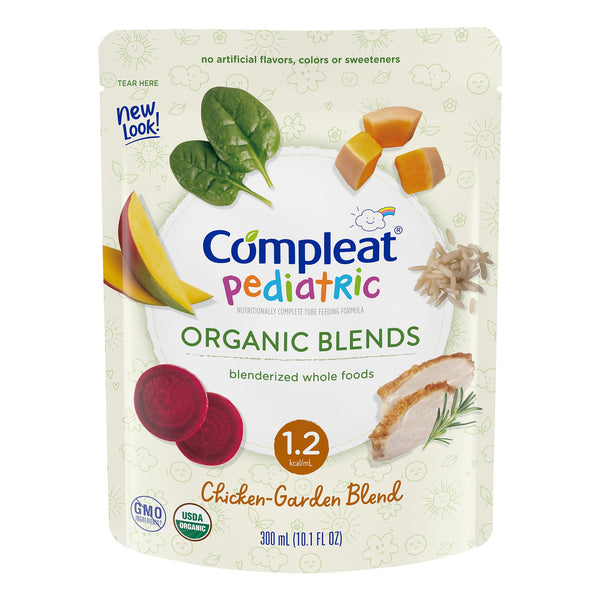 Compleat® Pediatric Organic Blends Pediatric Oral Supplement Chicken-Garden Flavor 10.1 oz. Pouch Liquid Organic Food Allergies (1092421_EA) 1/EA