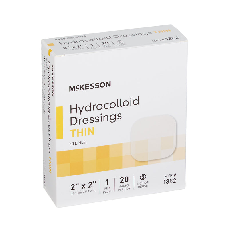 McKesson Thin Hydrocolloid Dressing Film Backing 2 X 2 Inch Square Hydrocolloid (882980_CS) 400/CS