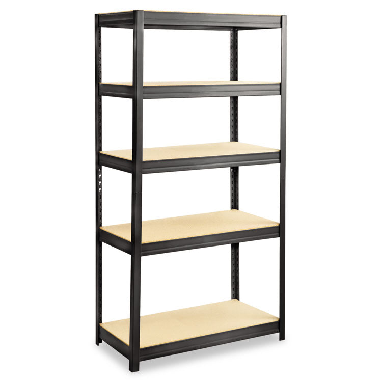 Safco® Boltless Steel/Particleboard Shelving, Five-Shelf, 36w x 18d x 72h, Black (SAF6245BL)