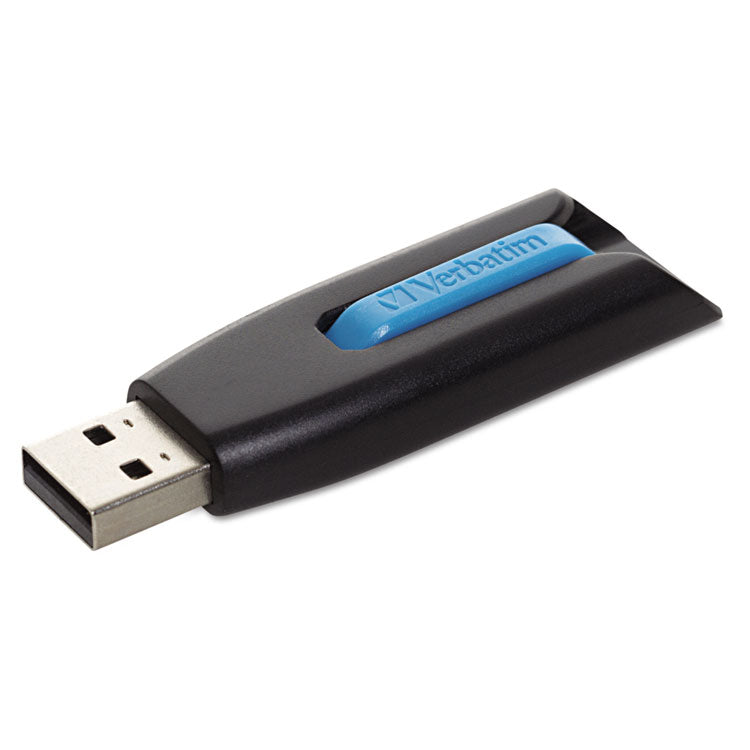 Verbatim® Store 'n' Go V3 USB 3.0 Drive, 16 GB, Black/Blue (VER49176)