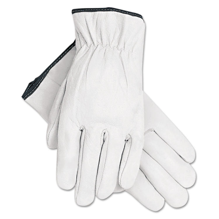 MCR™ Safety Grain Goatskin Driver Gloves, White, X-Large, 12 Pairs (MPG3601XL) 12 Pairs