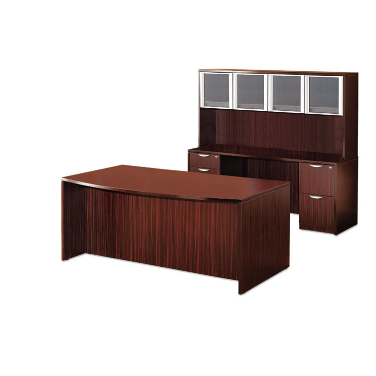 Alera® Alera Valencia Series Bow Front Desk Shell, 71" x 41.38" x 29.63", Mahogany (ALEVA227236MY)