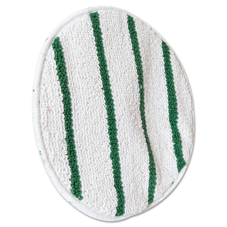 Rubbermaid® Commercial Low Profile Scrub-Strip Carpet Bonnet, 17" Diameter, White/Green (RCPP267)