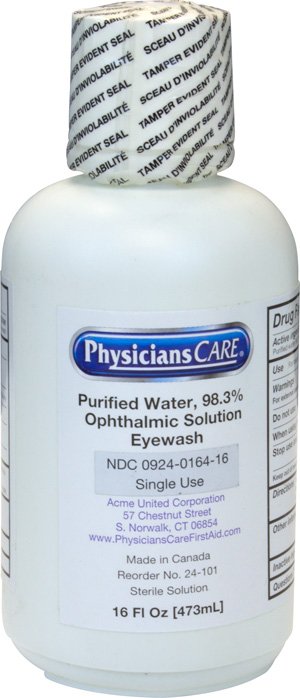 The Safety Zone® Eyewash Solution Eye Cup, Buffered Solution 16 oz. Bottle (1142175_EA) 1/EA