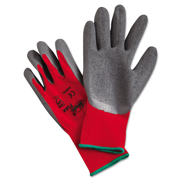 MCR™ Safety Ninja Flex Latex-Coated-Palm Gloves, Nylon Shell, X-Large, Red/Gray (MPGN9680XL) 1 Pair
